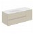 Mueble con lavabo a la izquierda de 140,5 cm color mocca fabricado en resina sintética y PVC Mod Cosmic