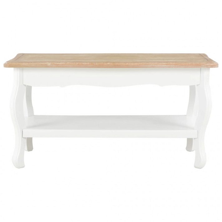 Mesa de centro en madera de pino de color blanco y natural Vida XL