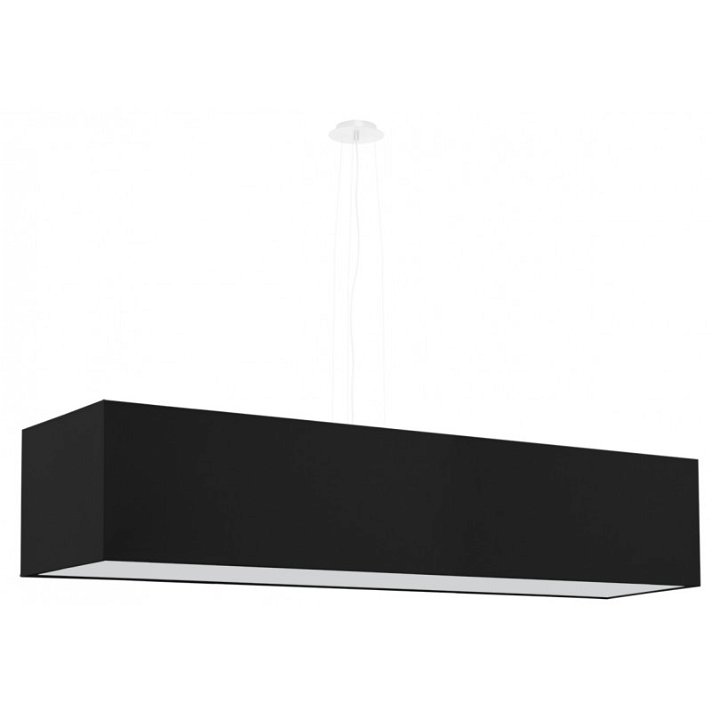 Lámpara colgante de diseño rectangular fabricado en vidrio y acero negro Santa Bis 120 Sollux