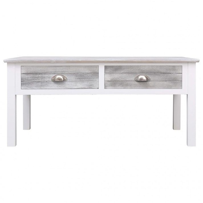 Mesa de centro estilo escritorio en color blanco y gris Vida XL