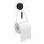 Porte-papier toilette à installation par adhésif de couleur noir mat avec corde blanche Diabolo Cosmic