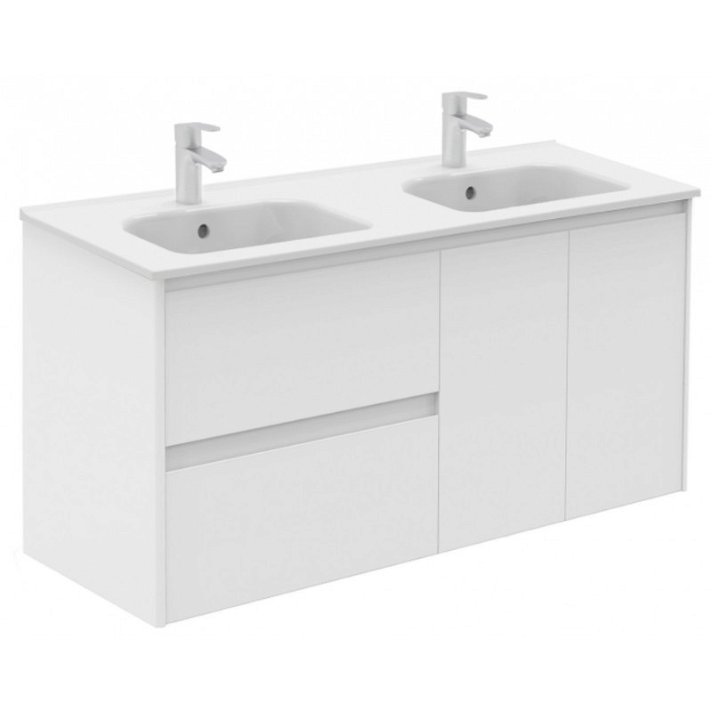 Mueble de baño con lavabo integrado de acabado blanco brillante 120 cm Alfa Royo