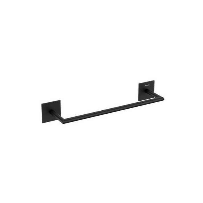 Toallero de barra adhesivo para baño fabricado en metal color negro Stick Cosmic