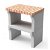 Side barbecue bench module with refractory bricks in Iberia orange colour Movelar