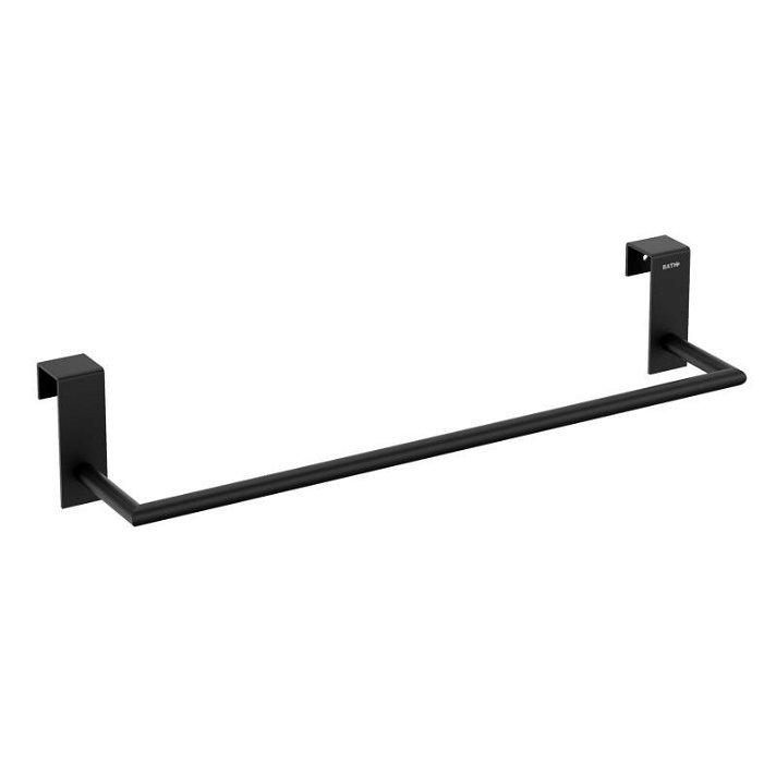Toallero de barra para baño fabricado en metal de acabado negro mate Stick Cosmic