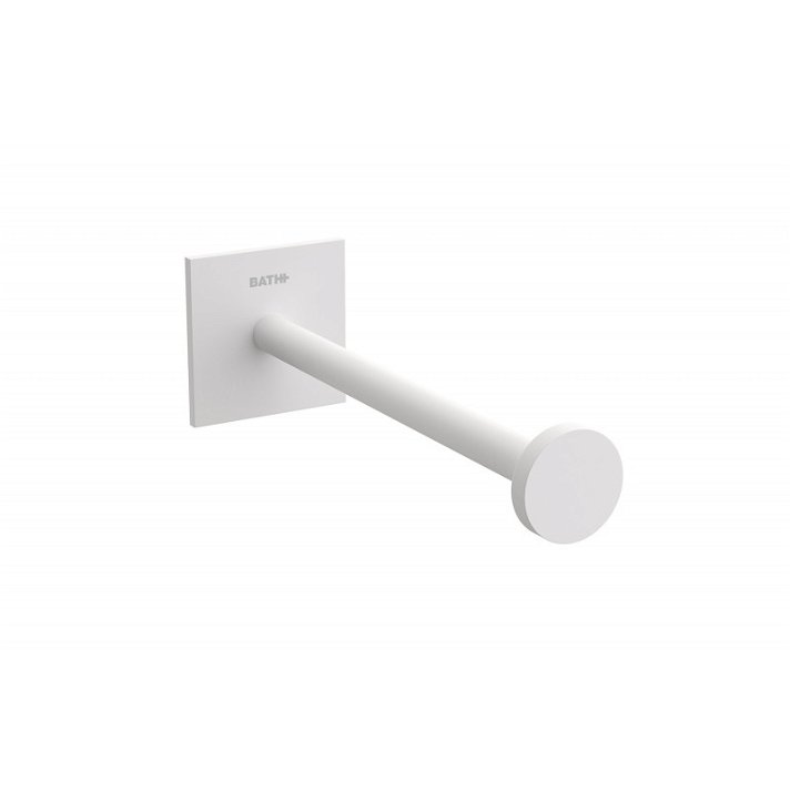 Porta-rolos adesivo para casa de banho fabricado em metal de acabamento branco-mate Stick Cosmic