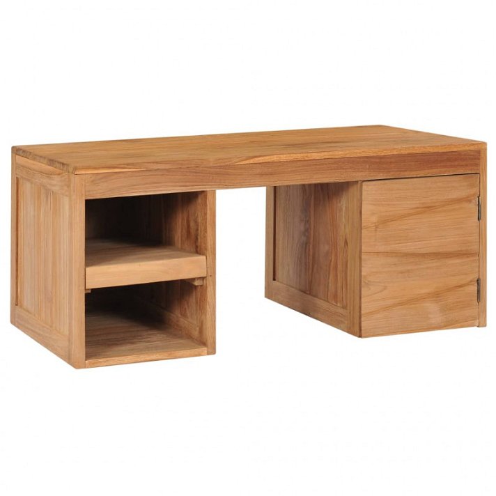 Mesa de centro en madera teca con 1 puerta y 2 estantes Vida XL