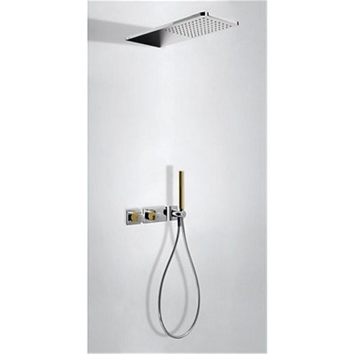 Kit de ducha termostático 2 vías Cromo Amarillo LOFT TRES