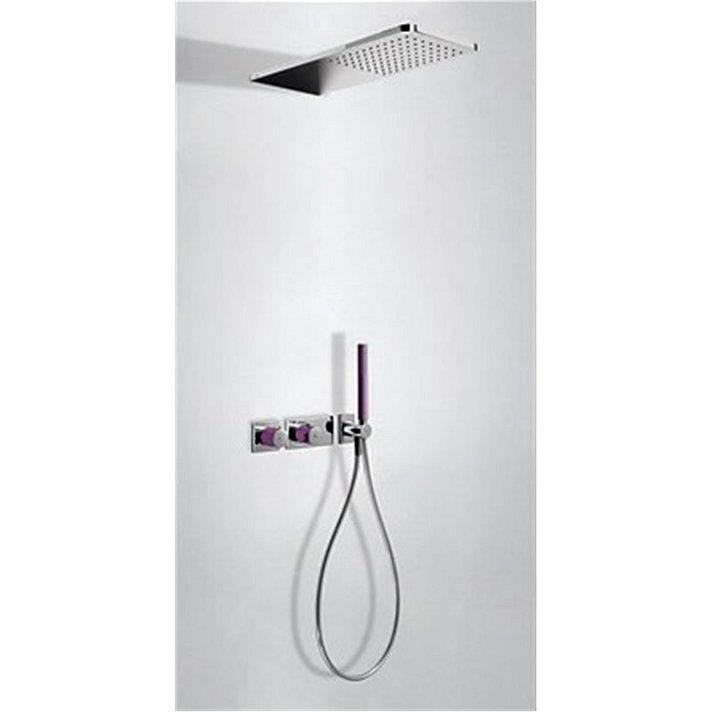 Kit de duche termostático 2 vias Cromado Violeta TRES LOFT
