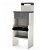 Barbecue with barbecue grill made of white and grey concrete with Venit Flex Plus Hotte shelf Movelar