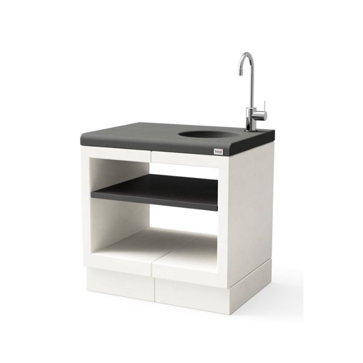 Outdoor barbecue sink with black and white colour finish Stand Kitaway Movelar