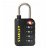 Candado para equipaje de 3 cm con combinación de cuatro dígitos negro con llave de seguridad aeroportuaria Stanley