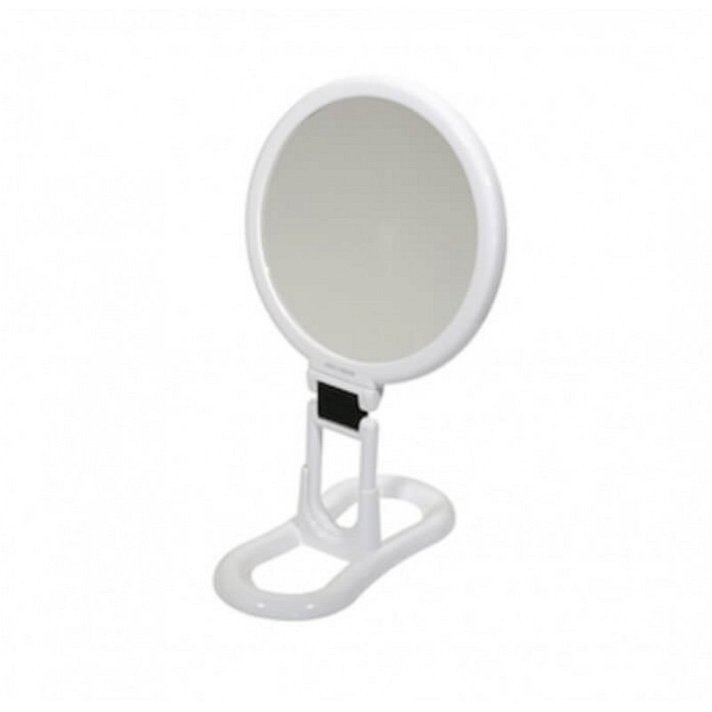 Espelho de aumento com dupla lente fabricado em ABS e PC com acabamento branco Toeletta Koh-i-noor