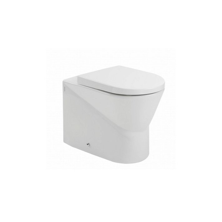 WC au sol encastré au mur pour réservoir haut ou encastré avec sortie double de couleur blanche Unisan
