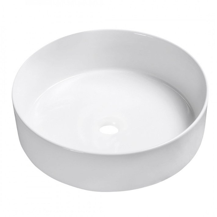 Lavabo à poser sur plan de 36,5 cm de diamètre en céramique de couleur blanche Desna Laveo