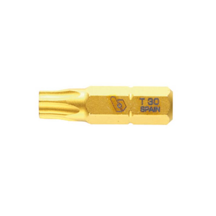 Juego de puntas de recambio Tin Torx de 25 mm 1/4" doradas de alta resistencia Bianditz