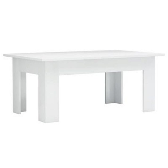 Mesa de centro de madera aglomerada blanco brillante Vida XL
