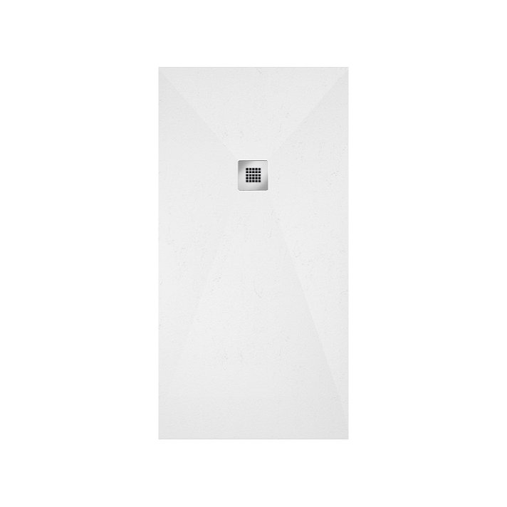 Plato de ducha de resina con una textura pizarra en acabado color blanco Gotham Profiltek