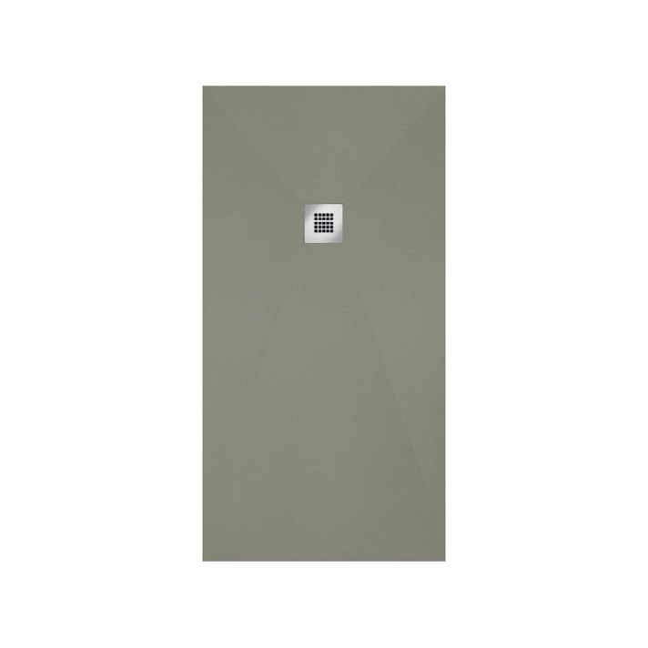 Plato de ducha extraplano de resina con textura lisa en acabado color gris zinc Zenda Profiltek