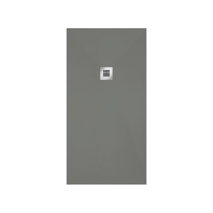 Plato de ducha extraplano de resina con textura lisa en acabado color gris Zenda Profiltek