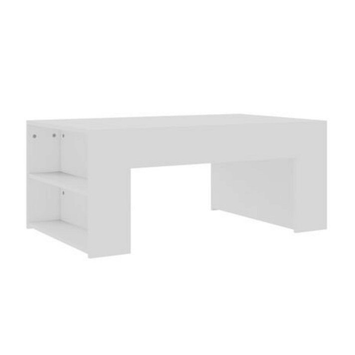Mesa de centro con estantes de madera aglomerada blanca Vida XL