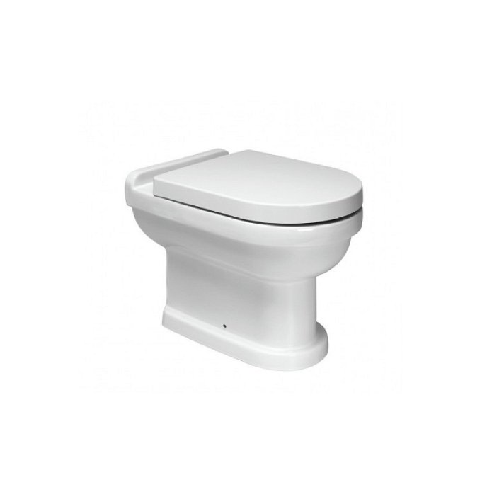 Inodoro cisterna alta con asiento y tapa de duroplast en acabado color blanco VINTAGE Unisan