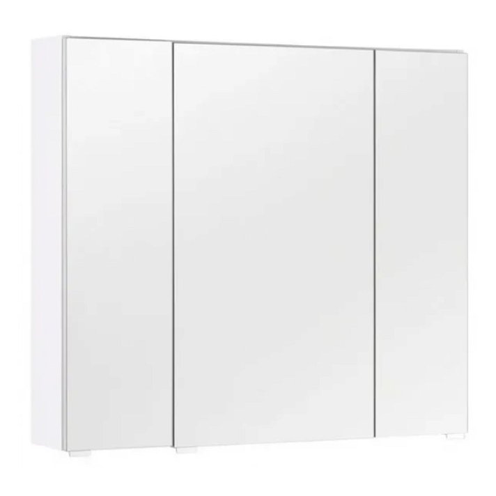 Camerino de tres puertas con dos estantes de cristal en color blanco de 80 cm Apolo Royo