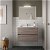 Mueble de baño de 81 cm con dos cajones y lavabo incluido de acabado Roble Eternity Salgar Noja