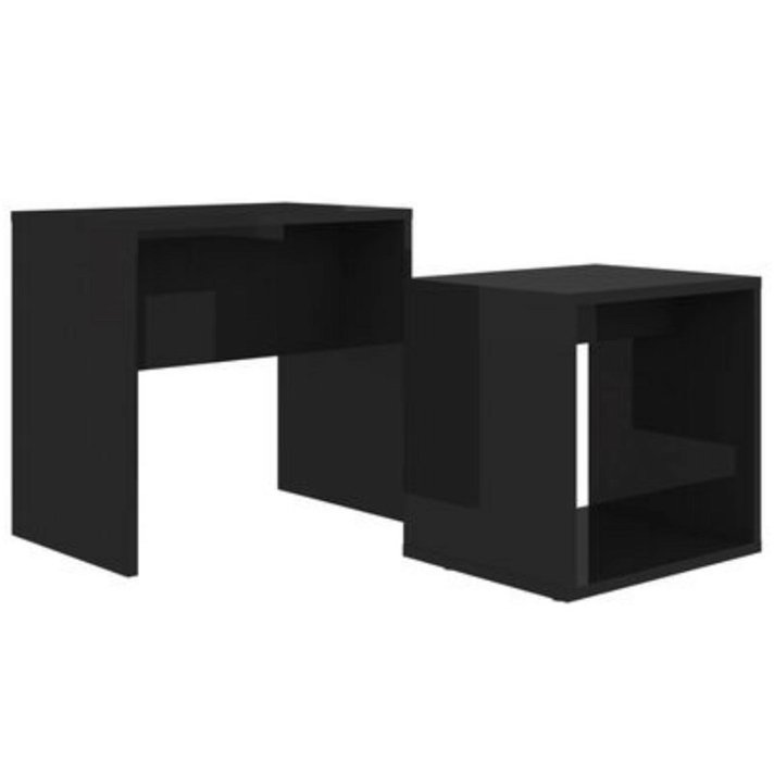 Pack de mesas de centro de madera aglomerada negro brillante Vida XL