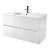 Meuble de salle de bains avec plan vasque blanc brillant 2 tiroirs Fussion Line Salgar