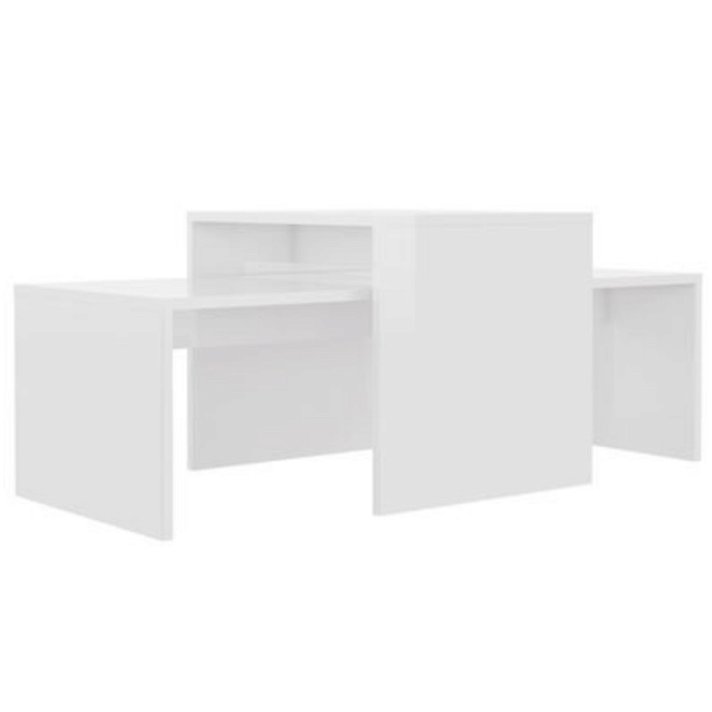 Pack de mesas de centro apilables blanco brillante Vida XL