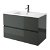 Mueble de baño de tableros melaminizados con lavabo de porcelana y 2 cajones color gris brillo Fussion Line Salgar