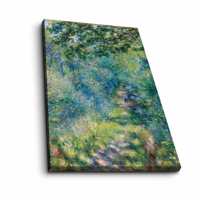 Cuadro de lienzo y marco de madera de 70x45 cm con diseño de bosque de Renoir FamousArt Forme