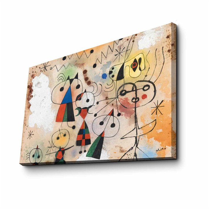 Cuadro de lienzo y madera de 70x45 cm con diseño del autor Joan Miro FamousArt Forme