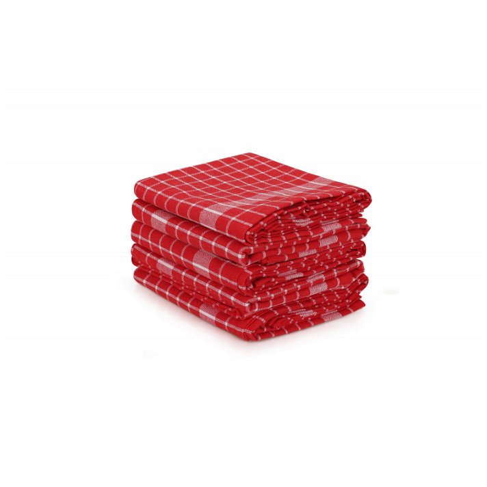Pack de paños de cocina de algodón de 45x65 cm con un acabado en color rojo Forme