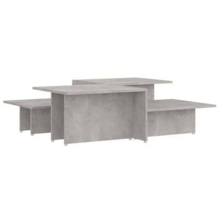 Conjunto de mesas de centro de aglomerado cor cinzento-betão Vida XL