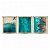 Set de tres cuadros de mdf y plástico con un diseño de playa y mar en acabado color nuez Forme