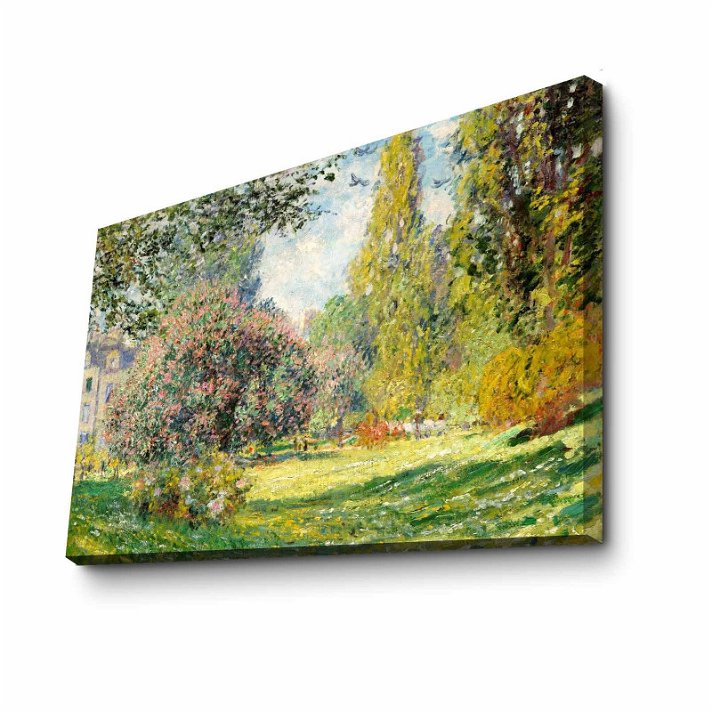 Cuadro de lienzo y madera de 100x70 cm con diseño de jardín de Monet FamousArt Forme