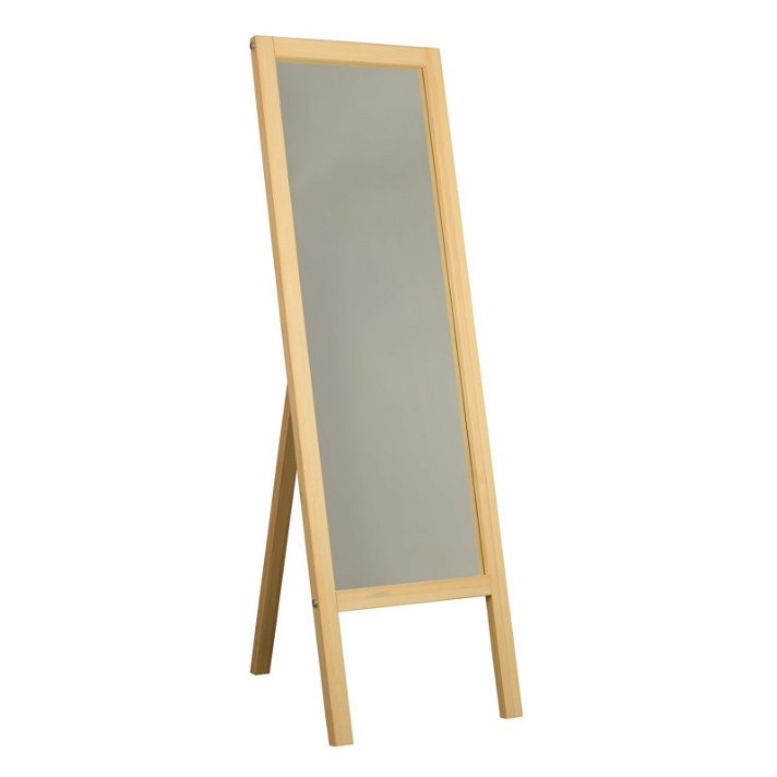 Espejo de madera de pino de 55x170 cm con marco rectangular en acabado color marrón Forme
