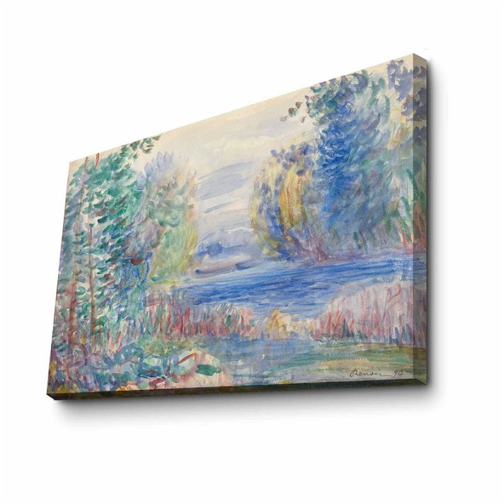 Cuadro de lienzo y madera de 100x70 cm con diseño de paisaje de Renoir FamousArt Forme