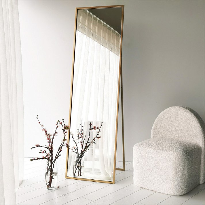 Espejo rectangular dorado Forme