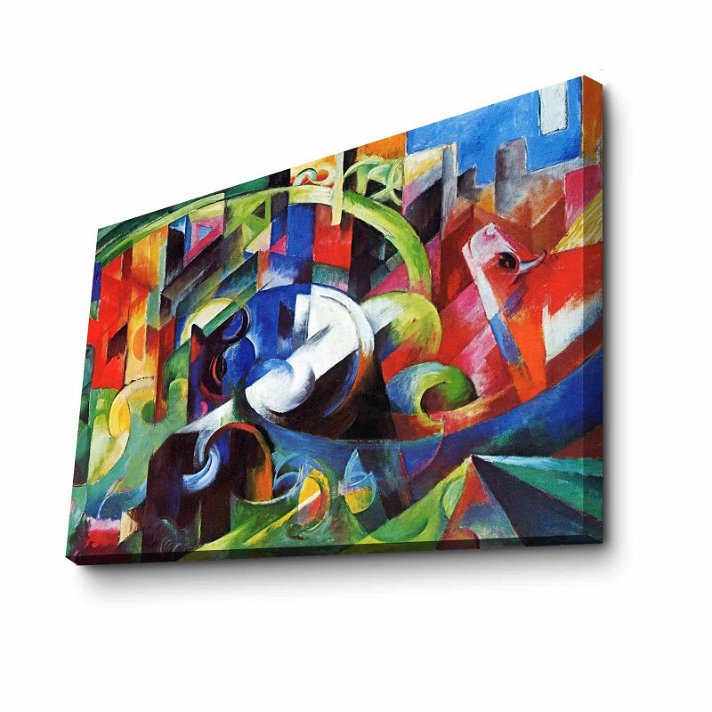Cuadro de lienzo y madera de 100x70 cm con diseño abstracto de Franz Marc FamousArt Forme