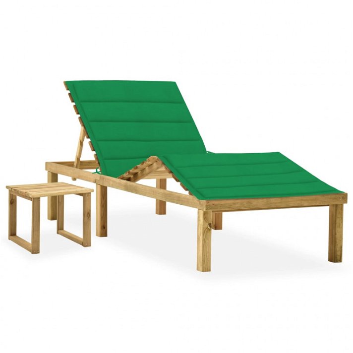 Set di mobili da esterno con cuscino verde VidaXL