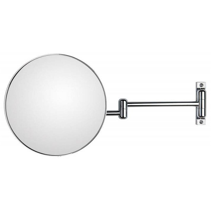 Espelho circular de aumento com braço duplo extensível fabricado em latão e ABS cromo Discolo 2 Koh-i-noor