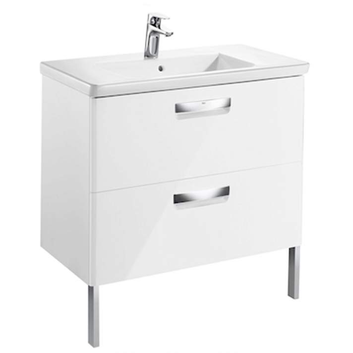 Mueble de baño con lavabo y dos cajones de 80 cm de ancho color blanco The Gap Roca