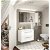 Mueble de baño de 81 cm con lavabo incluido y con fondo reducido de acabado blanco S35 Salgar