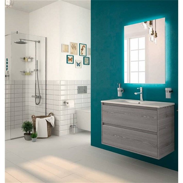 Mueble de baño de 81 cm con lavabo incluido y con fondo reducido Serie 40 Salgar