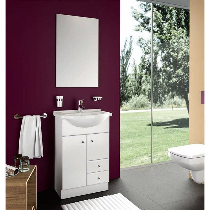 Mueble con lavabo integral Blanco 55cm PRAGA/NILO SALGAR