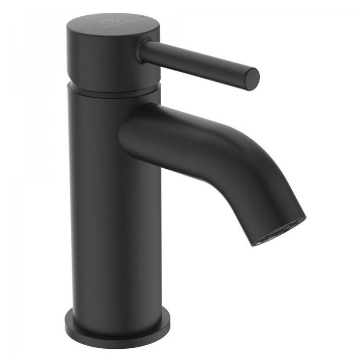 Grifo de lavabo negro mate con válvula click clack Ceraline Ideal Standard