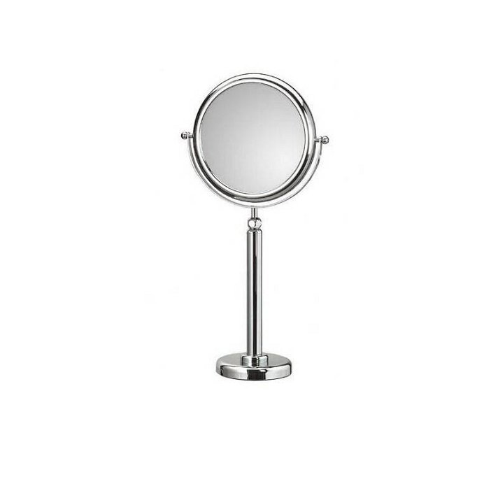 Espelho circular de aumento com dupla lente fabricado em latão ABS e alumínio cromo Doppiolo Koh-i-noor